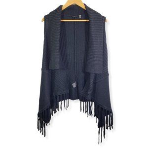 DEX 1963 Women's XS Gray Open, Cardigan, Fringe Bottom Sweater